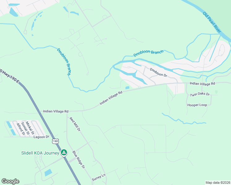map of restaurants, bars, coffee shops, grocery stores, and more near 348 Indian Village Road in Slidell