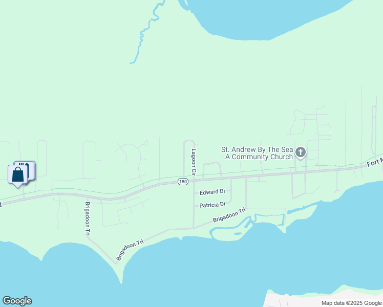 map of restaurants, bars, coffee shops, grocery stores, and more near 16707 Alabama 180 in Gulf Shores