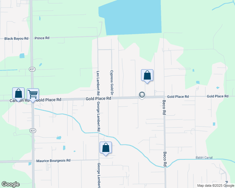 map of restaurants, bars, coffee shops, grocery stores, and more near 13046 Spellman Lambert in Saint Amant