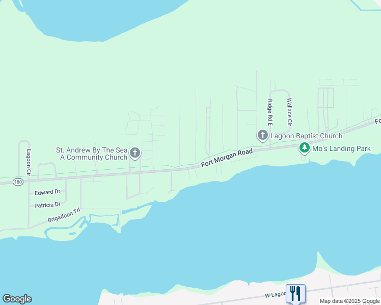 map of restaurants, bars, coffee shops, grocery stores, and more near 2147 Henrietta Fulford Place in Gulf Shores