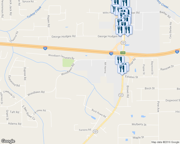 map of restaurants, bars, coffee shops, grocery stores, and more near 5278 Woodlawn Road in Macclenny