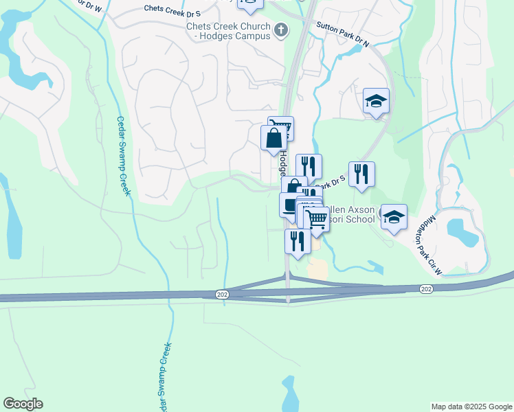 map of restaurants, bars, coffee shops, grocery stores, and more near 13190 Glen Kernan Parkway in Jacksonville