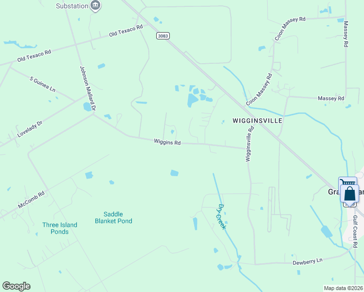map of restaurants, bars, coffee shops, grocery stores, and more near 15020 Wiggins Road in Conroe