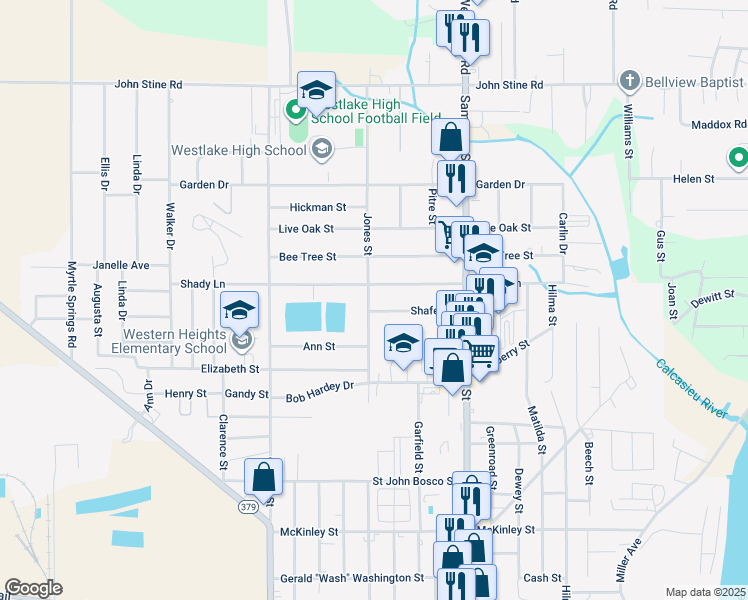 map of restaurants, bars, coffee shops, grocery stores, and more near 1902 Jones Street in Westlake