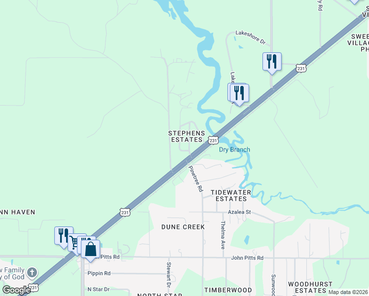 map of restaurants, bars, coffee shops, grocery stores, and more near 5921 Jarvis Drive in Panama City