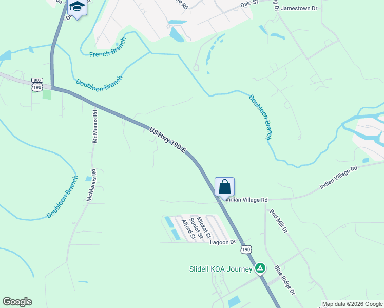 map of restaurants, bars, coffee shops, grocery stores, and more near 41431 Highway 190 in Slidell