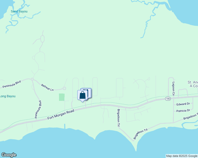 map of restaurants, bars, coffee shops, grocery stores, and more near 2260 Twin Pines Circle in Gulf Shores