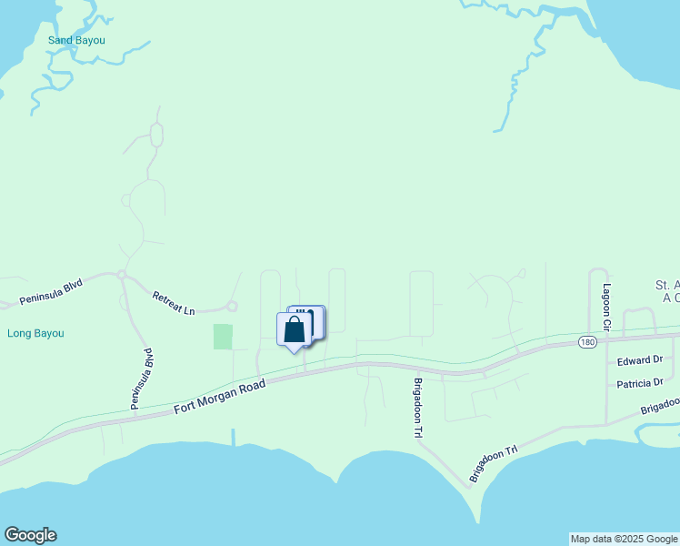 map of restaurants, bars, coffee shops, grocery stores, and more near 2260 Twin Pines Circle in Gulf Shores