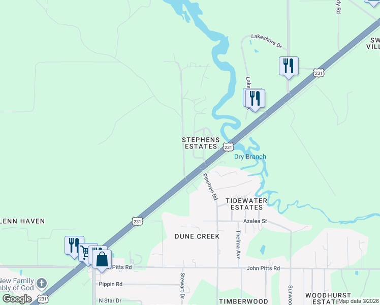 map of restaurants, bars, coffee shops, grocery stores, and more near 5921 Jarvis Drive in Panama City
