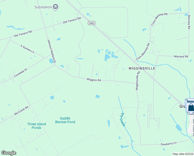 map of restaurants, bars, coffee shops, grocery stores, and more near 15020 Wiggins Road in Conroe