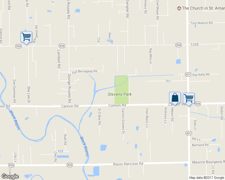map of restaurants, bars, coffee shops, grocery stores, and more near 43196 Cannon Road in Gonzales