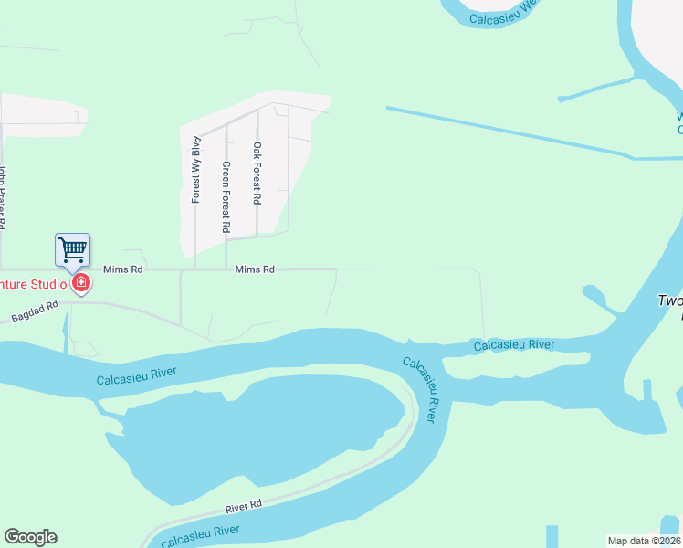 map of restaurants, bars, coffee shops, grocery stores, and more near Mims Road in Westlake