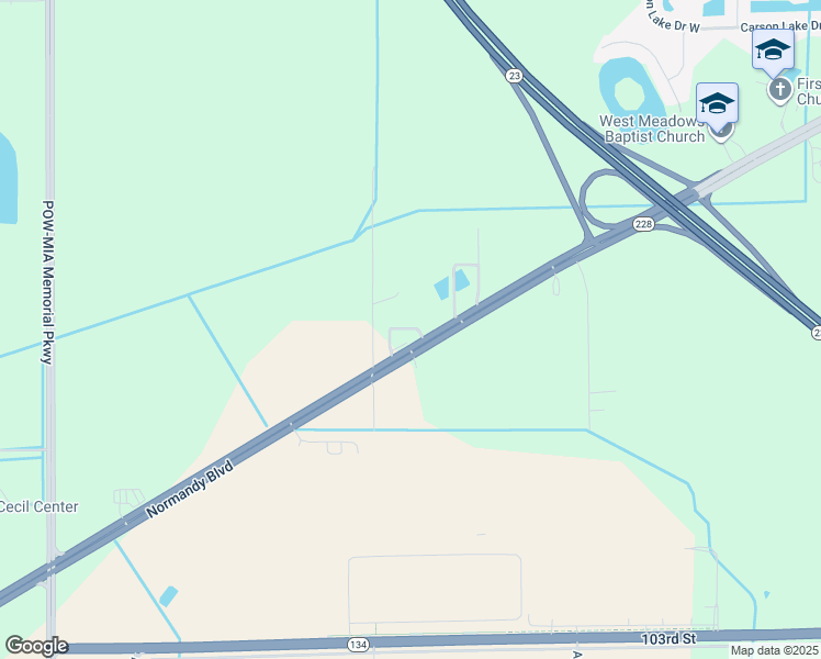 map of restaurants, bars, coffee shops, grocery stores, and more near 12405 Normandy Boulevard in Jacksonville