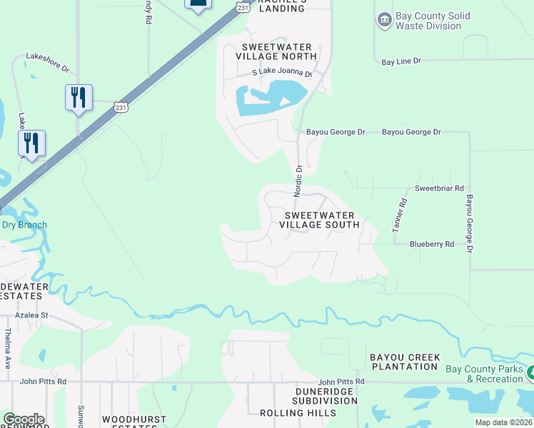 map of restaurants, bars, coffee shops, grocery stores, and more near 7140 Penn Way in Panama City