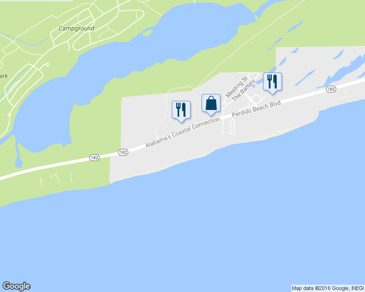 map of restaurants, bars, coffee shops, grocery stores, and more near 23044 Perdido Beach Boulevard in Orange Beach