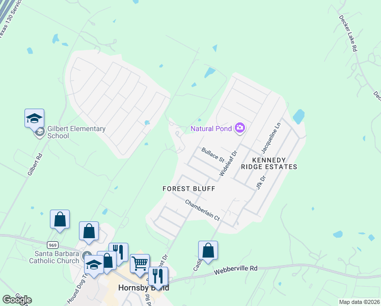 map of restaurants, bars, coffee shops, grocery stores, and more near 15100 Mimebark Way in Austin