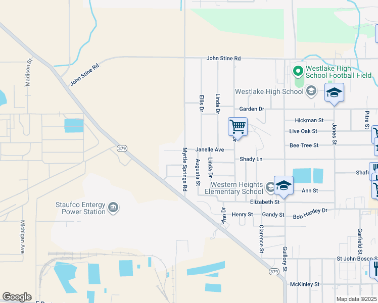 map of restaurants, bars, coffee shops, grocery stores, and more near 2104 Myrtle Springs Rd in Westlake
