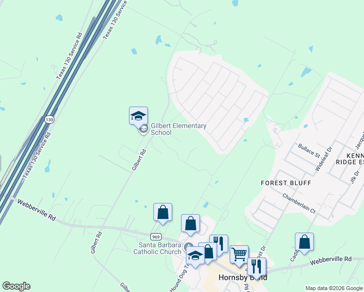 map of restaurants, bars, coffee shops, grocery stores, and more near 13313 Breve Cove in Austin