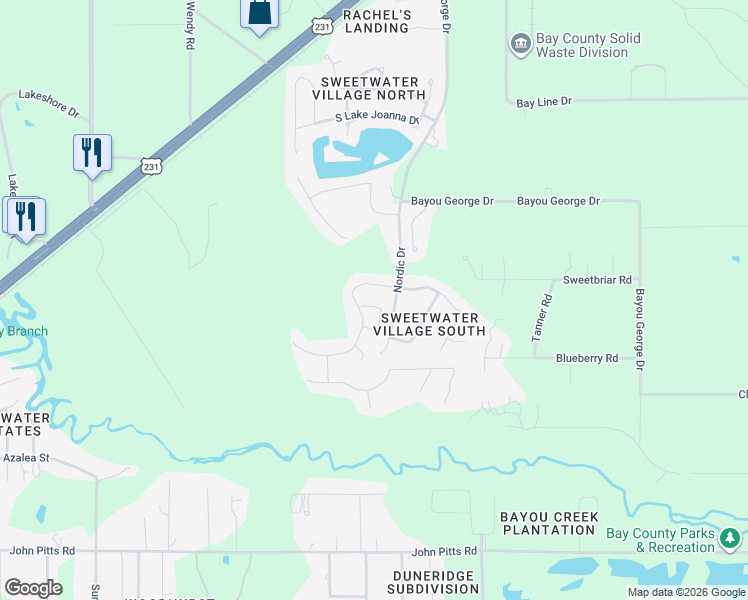 map of restaurants, bars, coffee shops, grocery stores, and more near 7184 Hatteras Boulevard in Panama City