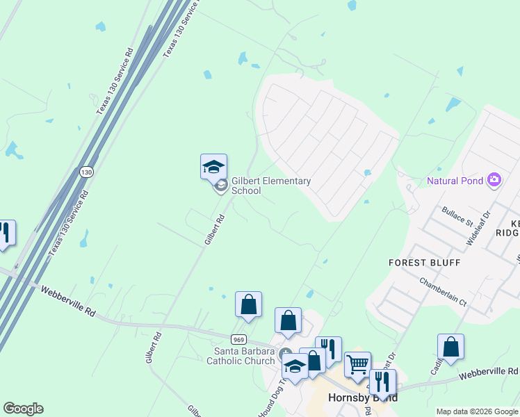 map of restaurants, bars, coffee shops, grocery stores, and more near 13120 Barteny Cove in Austin