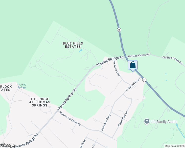 map of restaurants, bars, coffee shops, grocery stores, and more near 9716 Chamois Way in Austin