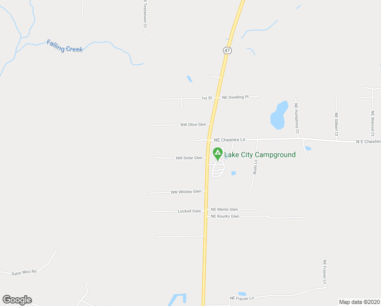 map of restaurants, bars, coffee shops, grocery stores, and more near 267 Northwest Delar Glen in Lake City