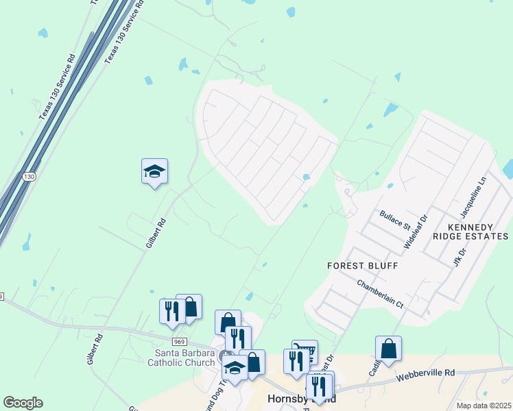 map of restaurants, bars, coffee shops, grocery stores, and more near 13409 Brahmin Drive in Austin