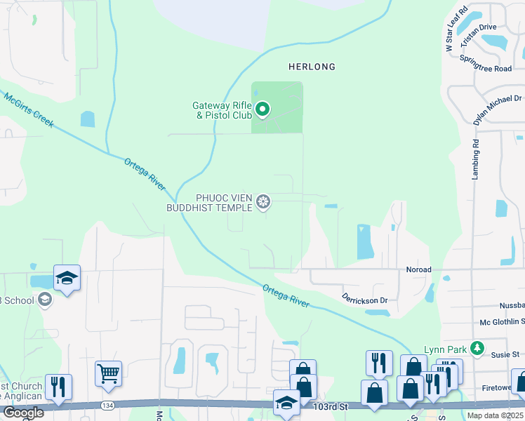 map of restaurants, bars, coffee shops, grocery stores, and more near 4508 Zambito Avenue in Jacksonville