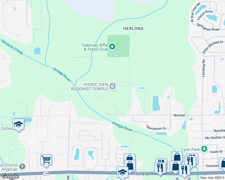 map of restaurants, bars, coffee shops, grocery stores, and more near 4508 Zambito Avenue in Jacksonville