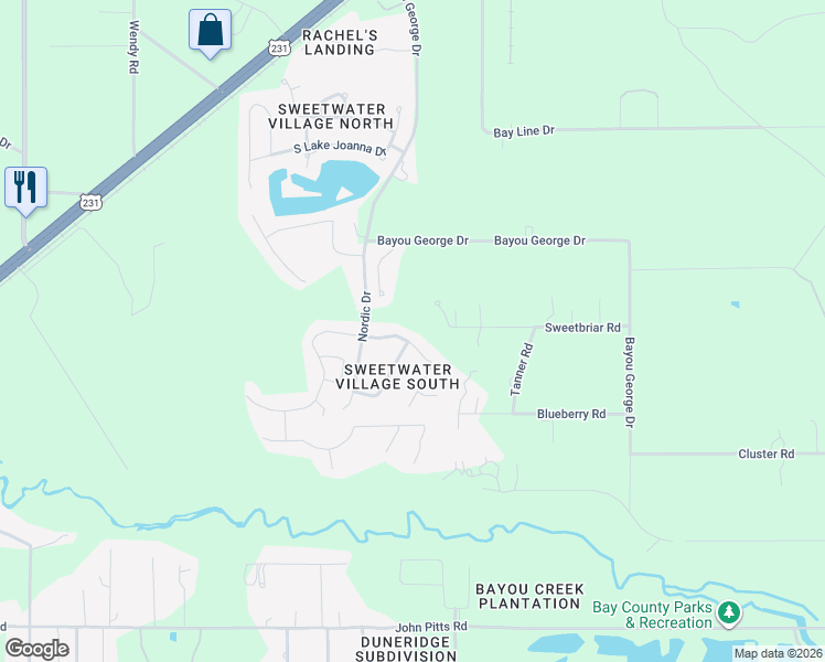 map of restaurants, bars, coffee shops, grocery stores, and more near 7311 Copenhagen Drive in Panama City