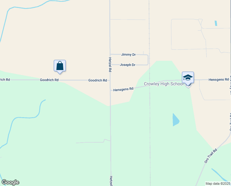 map of restaurants, bars, coffee shops, grocery stores, and more near 515 Hensgens Road in Crowley