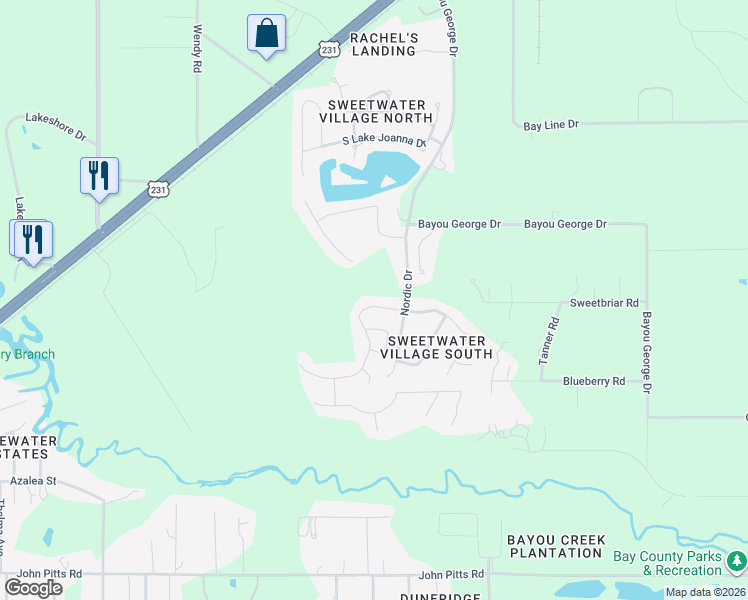 map of restaurants, bars, coffee shops, grocery stores, and more near 7184 Hatteras Boulevard in Panama City
