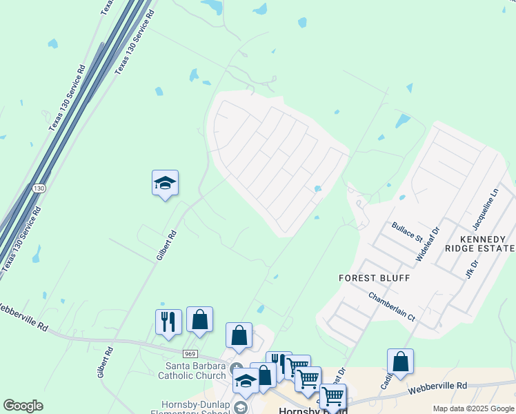 map of restaurants, bars, coffee shops, grocery stores, and more near 13309 Brahmin Drive in Austin