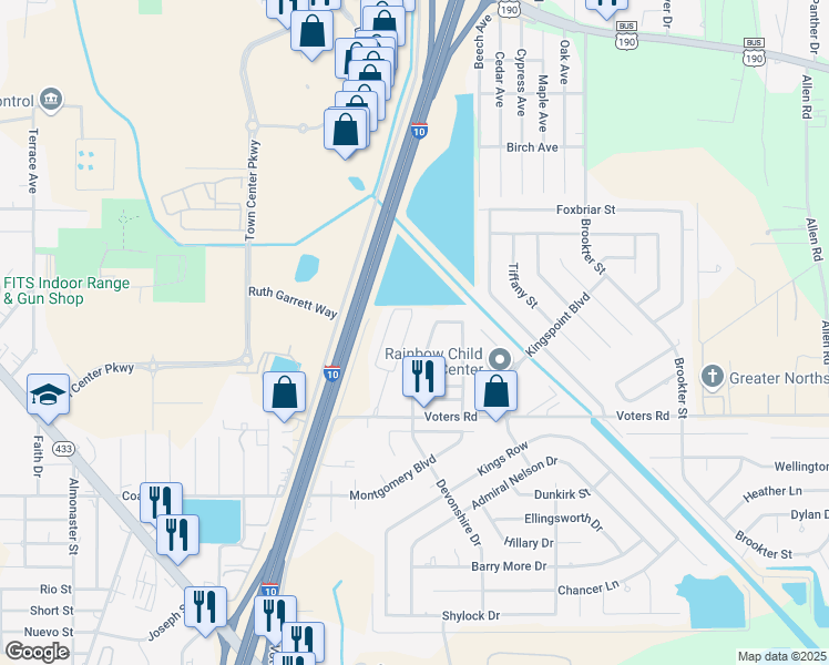 map of restaurants, bars, coffee shops, grocery stores, and more near 6020 Silver Oak Drive in Slidell
