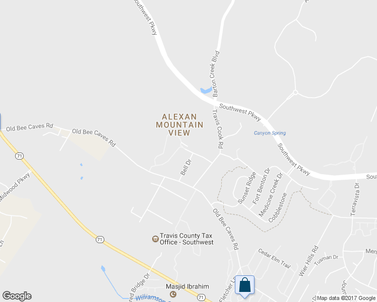 map of restaurants, bars, coffee shops, grocery stores, and more near 12 Travis Hills Drive in Austin