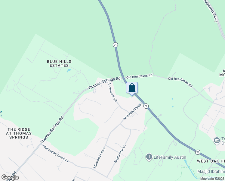 map of restaurants, bars, coffee shops, grocery stores, and more near 9711 Anchusa Trail in Austin