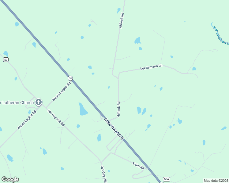 map of restaurants, bars, coffee shops, grocery stores, and more near 305 Affleck Road in Brenham