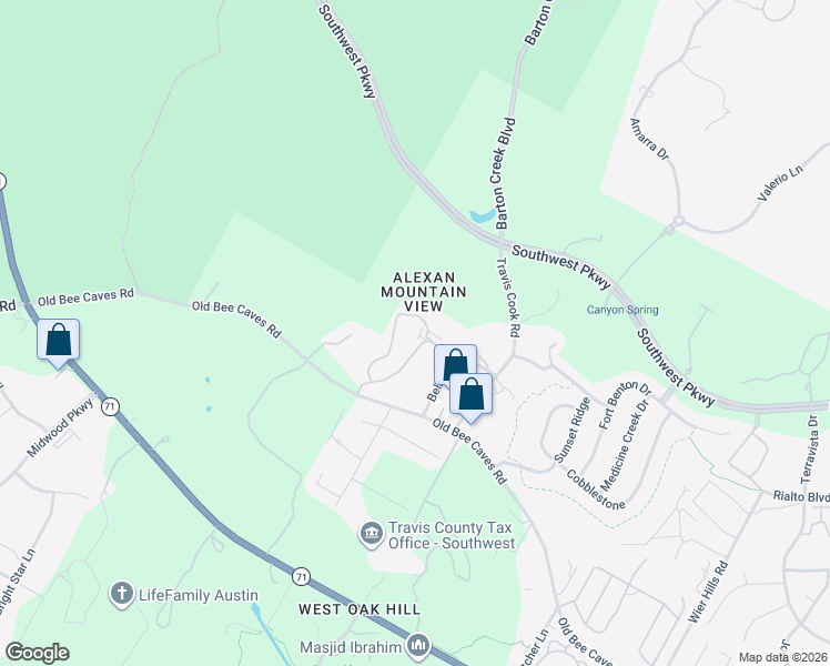 map of restaurants, bars, coffee shops, grocery stores, and more near 8818 Travis Hills Drive in Austin