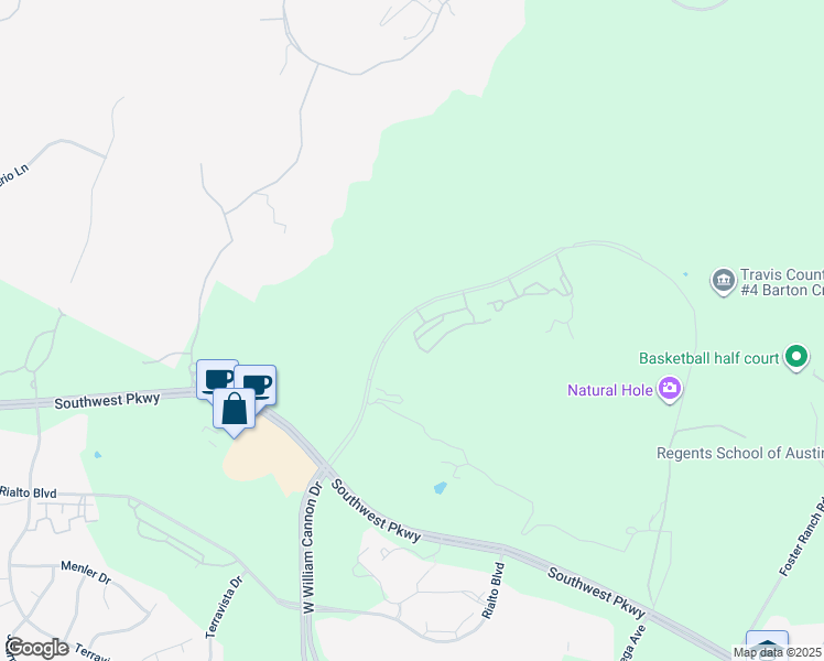 map of restaurants, bars, coffee shops, grocery stores, and more near 7624 Tecoma Circle in Austin
