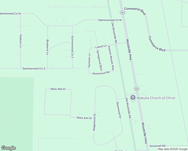 map of restaurants, bars, coffee shops, grocery stores, and more near 15 Rosewood Road in Crawfordville