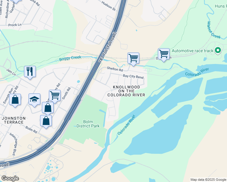 map of restaurants, bars, coffee shops, grocery stores, and more near 6601 Alleyton Drive in Austin