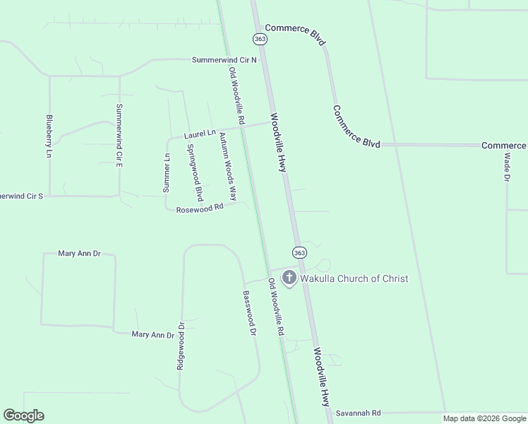 map of restaurants, bars, coffee shops, grocery stores, and more near 328 Woodville Highway in Crawfordville