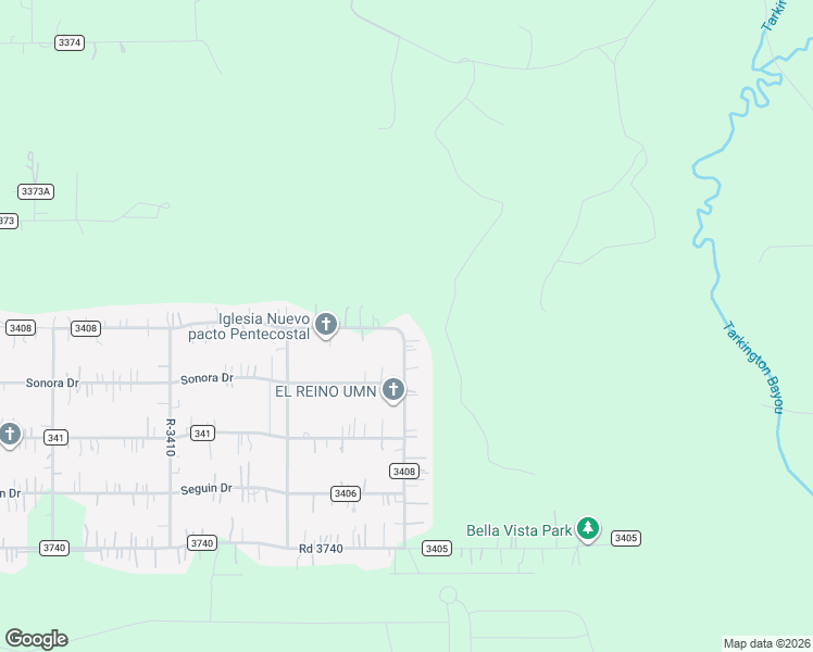 map of restaurants, bars, coffee shops, grocery stores, and more near 535 Road 3408 in Cleveland