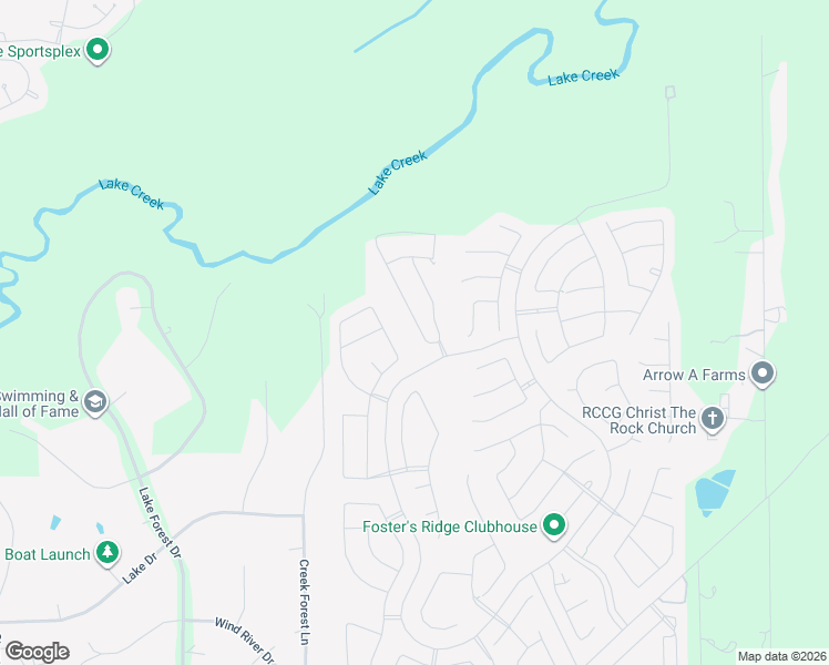 map of restaurants, bars, coffee shops, grocery stores, and more near 58-98 Creek Forest Lane in Conroe