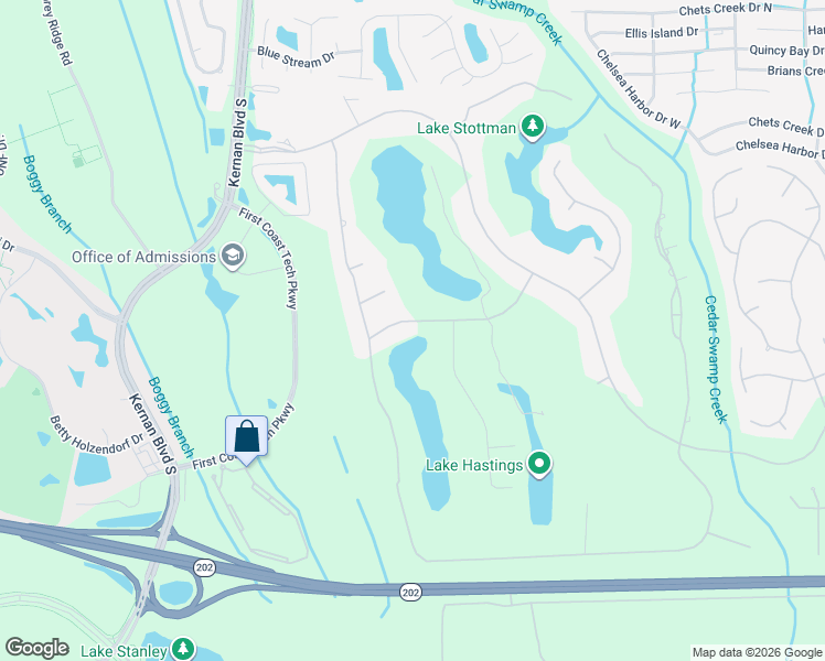 map of restaurants, bars, coffee shops, grocery stores, and more near 12250 Carrbridge Drive in Jacksonville