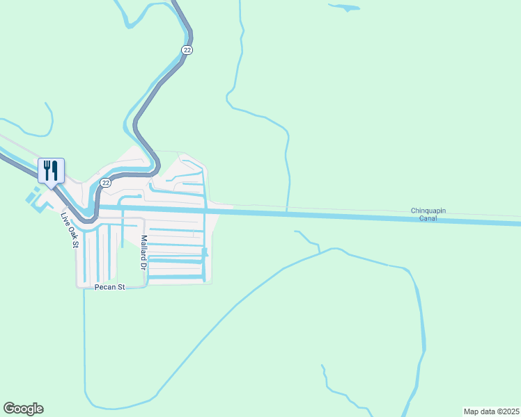 map of restaurants, bars, coffee shops, grocery stores, and more near 22680 Chene Blanc Lane in Maurepas