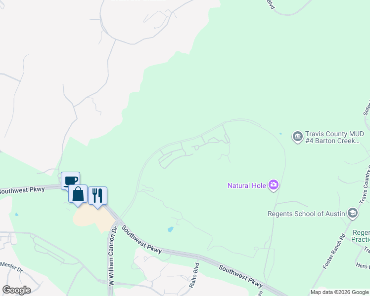 map of restaurants, bars, coffee shops, grocery stores, and more near 7624 Tecoma Circle in Austin