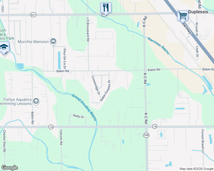 map of restaurants, bars, coffee shops, grocery stores, and more near 13230 High Meadow Drive in Gonzales