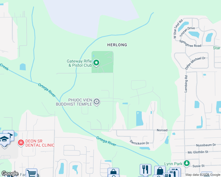 map of restaurants, bars, coffee shops, grocery stores, and more near 4467 Sparrow Hawk Court in Jacksonville