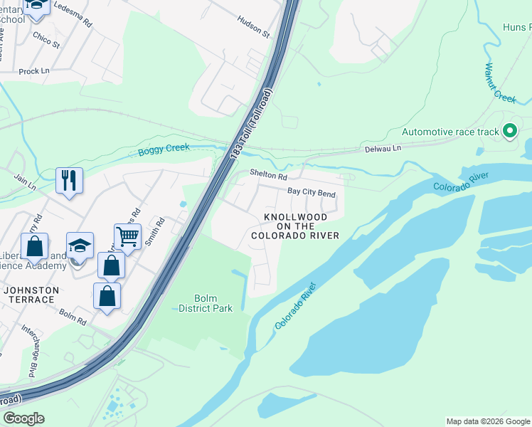 map of restaurants, bars, coffee shops, grocery stores, and more near 6601 Alleyton Drive in Austin